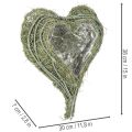 Herzschale aus Naturgras mit Folie zum Bepflanzen 38cm grün | Floristik24.at
