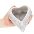 Dekoschale Herzform aus Steinguss, grau, 19 cm | Floristik24.at