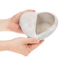 Pflanzschale Herz aus Steinguss 17 cm Grau | Floristik24.at