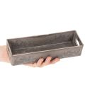 Rechteckiges Dekotablett Kunststoff 23x8x5cm Anthrazit | Floristik24.at