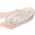 Pflanzkorb aus Weide mit Folieneinsatz oval Weiß 37cm | Floristik24.at