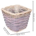 Pflanzkörbe quadratisch Holz mit Folie 14x14x12 cm bunt 4 Stück | Floristik24.at