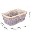 Pflanzkorb rechteckig Holz mit Folie 25cm 4er-Set Pastellfarben | Floristik24.at