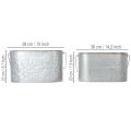 Pflanzschale mit Henkel aus Metall, 2er-Set, silber und braun, H22/20cm L42/40cm | Floristik24.at
