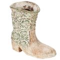 Floristik24 Blumentopf Cowboystiefel aus Polyresin mit Blumenmuster 24 cm Braun-Grün