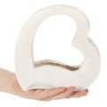 Herz-Dekoration offen 19cm Weiß Modernes Design zum Bepflanzen und Gestalten | Floristik24.at