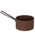 Floristik24 Pflanztopf Metall Übertopf Edelrost Ø20cm H11cm mit Griff