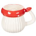 Floristik24 Tasse aus Keramik im Fliegenpilz-Design, 10 cm, rot-weiß