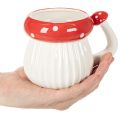 Tasse aus Keramik im Fliegenpilz-Design, 10 cm, rot-weiß | Floristik24.at