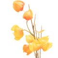 Lampionblume künstlich Physalis-Zweig mit Blüten 95 cm Orange für den Innenbereich | Floristik24.at