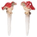 Floristik24 Pilz-Stecker Dekofigur Mädchen und Junge Fliegenpilz mit Gesicht aus Keramik 13 cm 2er Set