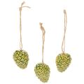Floristik24 Keramik-Zapfen Anhänger grün 5cm 3er-Set
