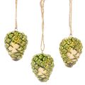 Keramik-Zapfen Anhänger grün 5cm 3er-Set | Floristik24.at