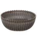 Floristik24 Runde Dekoschale aus Kunststoff geriffelt anthrazit Ø 15 cm 2er-Set