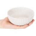 Runde Dekoschale mit geriffelter Oberfläche in Weiß aus Kunststoff, Ø 15 cm, 2 Stück | Floristik24.at