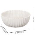 Runde Dekoschale mit geriffelter Oberfläche in Weiß aus Kunststoff, Ø 15 cm, 2 Stück | Floristik24.at