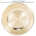 Floristik24 Kleiner runder Dekoteller aus Metall 17 cm gold glänzend im 6er-Set