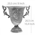 Floristik24 Pokal Grau Ø20,5cm H26,5cm