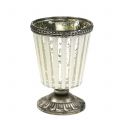 Floristik24 Teelichtglas Pokal Bauernsilber H11cm