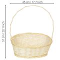 Weidenkorb mit Henkel 44cm x 36cm Natur mit Folie | Floristik24.at