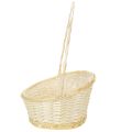 Weidenkorb mit Henkel 44cm x 36cm Natur mit Folie | Floristik24.at