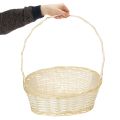 Weidenkorb mit Henkel 44cm x 36cm Natur mit Folie | Floristik24.at