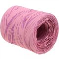 Floristik24 Raffia-Multicolor Geschenkband Rosa-Pink, Floristenbedarf, Zierband L200m