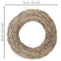 Dekokranz Rattan weiß gewaschen 50 cm für Innenbereich | Floristik24.at