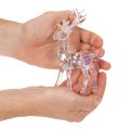 Rentier Anhänger aus Acryl 14 cm irisierend 4er Set | Floristik24.at