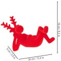 Dekofigur Rentier liegend 24cm Rot Kunststoff 2er-Set für Innenbereich | Floristik24.at