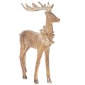 Floristik24 Dekofigur Hirsch Polyresin Braun 28cm mit Geweih für Innenräume