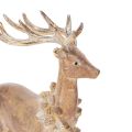 Dekofigur Hirsch Polyresin Braun 28cm mit Geweih für Innenräume | Floristik24.at