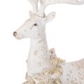 Dekofigur Hirsch aus Kunstharz mit Zapfenschmuck 49cm Weiß-Grau | Floristik24.at