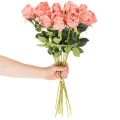 Künstliche Rosen im Bund, langstielig, 62 cm, rosa, 12 Stück | Floristik24.at