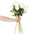 Künstliche Rose Weiß Langer Stiel 62cm 12 Stück | Floristik24.at