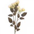 Floristik24 Künstliche Rosen verwelkt Drylook 9 Blüten Creme 69cm