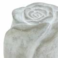Floristik24 Grabschmuck Rose Grab-Dekoration Rosen aus Beton H7cm 6St