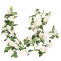 Floristik24 Künstliche Rosengirlande mit weißen Blüten 170 cm für Dekoration