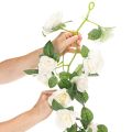 Künstliche Rosengirlande mit weißen Blüten 170 cm für Dekoration | Floristik24.at
