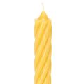 Rustic Stabkerzen gedreht durchgefärbt gelb 350x28mm 4 Stück | Floristik24.at
