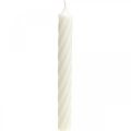 Floristik24 Rustic Kerzen Stabkerzen durchgefärbt Weiß 250/28mm 4St