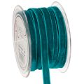 Floristik24 Samtband Petrol 10mm x 20m für Dekoration und Geschenkverpackung