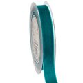 Floristik24 Dekoband Samtband 20mm Petrolblau 10m für Dekoration