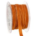 Floristik24 Dekoband Samtband 10mm x 20m Orangebraun Terra Innenbereich