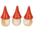 Floristik24 Mini-Wichtel aus Holz mit Fliegenpilzmütze 10 cm Rot-Weiß 6er-Set Tischdekoration