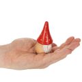 Mini-Wichtel aus Holz mit Fliegenpilzmütze 10 cm Rot-Weiß 6er-Set Tischdekoration | Floristik24.at