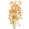 Floristik24 Künstlicher Orchideenzweig 110cm Orange mit grünen Blättern 3er Set für Raumdekoration