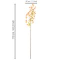 Künstlicher Orchideenzweig 110cm Orange mit grünen Blättern 3er Set für Raumdekoration | Floristik24.at