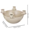 Kerzenschale mit 4 Haltern für Adventskranz Beige 15cm Kunststoff | Floristik24.at