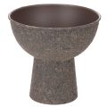 Floristik24 Runde Pflanzenschale mit Sockel 18 cm Metall Braun Anthrazit